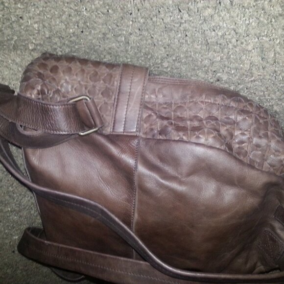 VALENTINA-Woven Brown Leather Traditional Shape Backpack/Knapsack-GORGEOUS! NWT - Picture 6 of 9